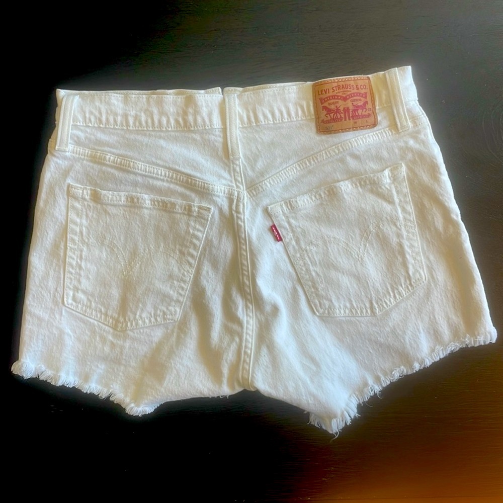 Levi's 501 Women's White Jean Shorts